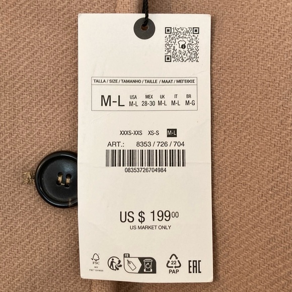 Zara Wool Cape Coat in Camel/M-L - Picture 2 of 14